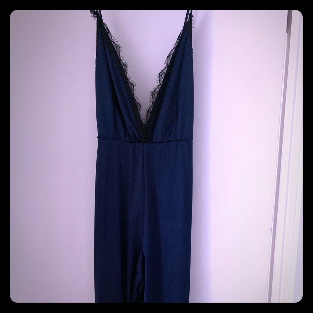 Amazing satin dark blue timber wide legs